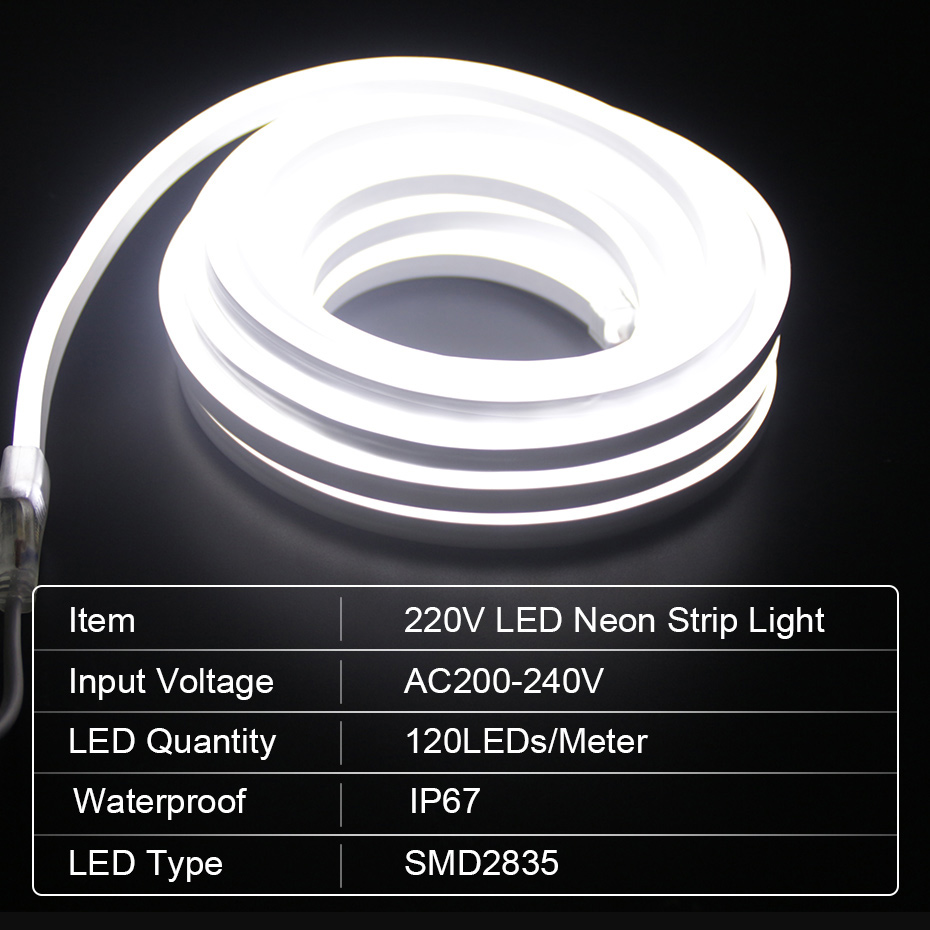 LED Neon Strip 220V 2835 120 L - Outdoor Power Strip Weatherproof review and price